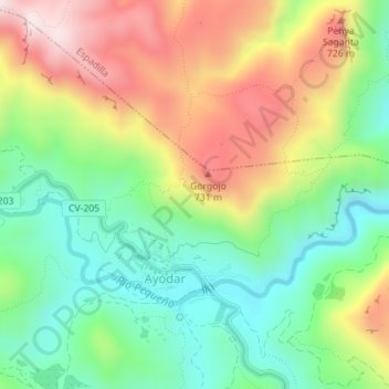 Sima Crus topographic map, elevation, terrain