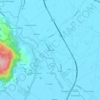 C. Donatello topographic map, elevation, terrain