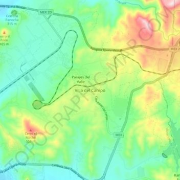 Villa del Campo topographic map, elevation, terrain