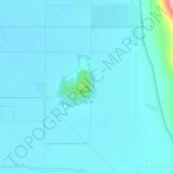Bacon Hill topographic map, elevation, terrain