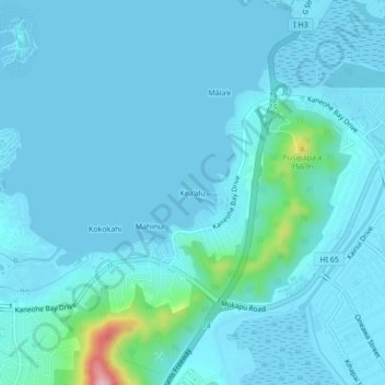 Kea‘alu topographic map, elevation, terrain