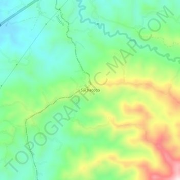 Sachacoco topographic map, elevation, terrain