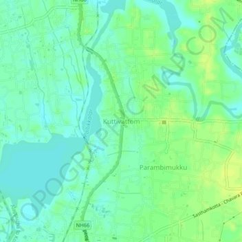 Kuttivattom topographic map, elevation, terrain