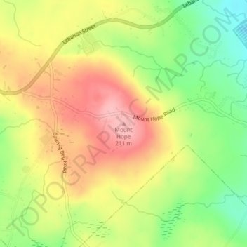 Mount Hope topographic map, elevation, terrain