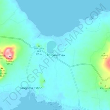 Old Panamao topographic map, elevation, terrain