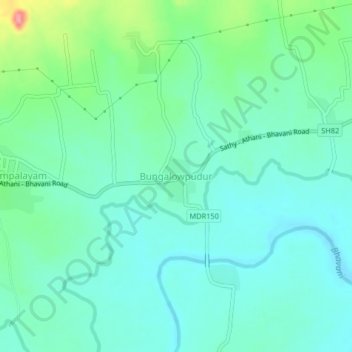 Bungalowpudur topographic map, elevation, terrain