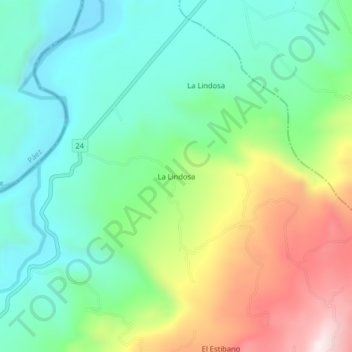 La Lindosa topographic map, elevation, terrain