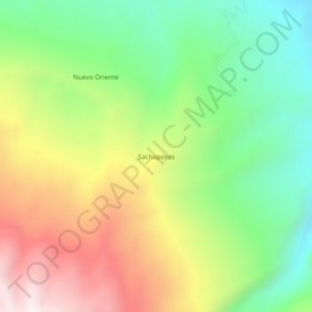 Sachapoyas topographic map, elevation, terrain