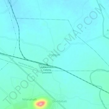 Doggalli topographic map, elevation, terrain