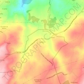 Bustelos topographic map, elevation, terrain