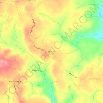 Brayton topographic map, elevation, terrain