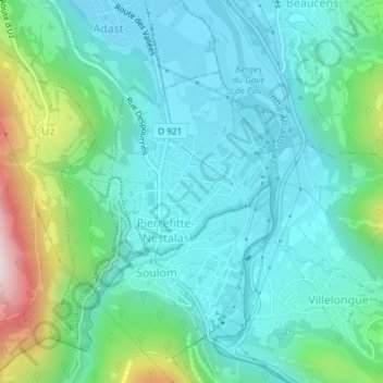 Nestalas topographic map, elevation, terrain