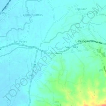 Balincanaway topographic map, elevation, terrain