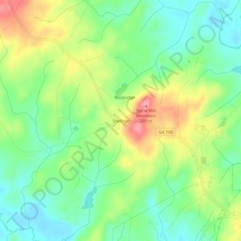 Shellnut topographic map, elevation, terrain
