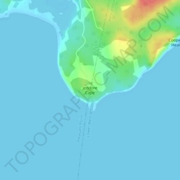 Jeddore Cape topographic map, elevation, terrain