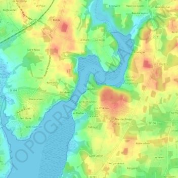 Tal ar Mor topographic map, elevation, terrain