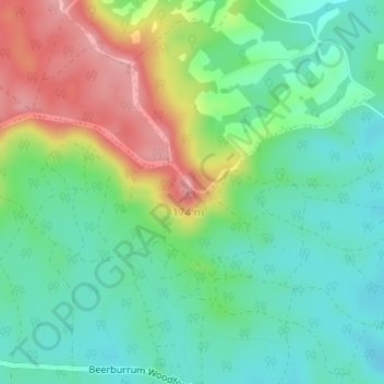 Glass House Mountain Lookout topographic map, elevation, terrain