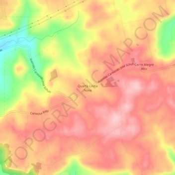 Quarta Linha Nova topographic map, elevation, terrain