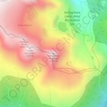 Locomotive Mountain topographic map, elevation, terrain