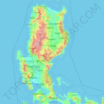 Quirino topographic map, elevation, terrain