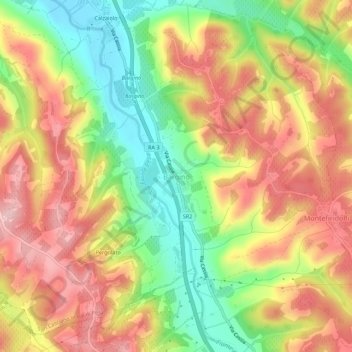 Bargino topographic map, elevation, terrain