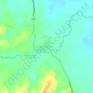 Don Mateo topographic map, elevation, terrain
