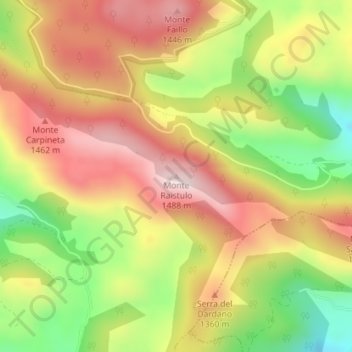 Monte Raistulo topographic map, elevation, terrain