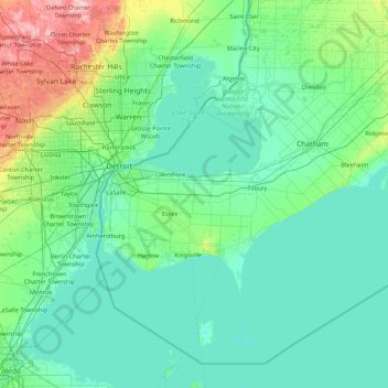 Essex topographic map, elevation, terrain