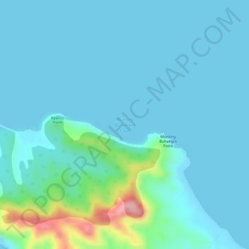 Munting Buhangin Cove topographic map, elevation, terrain