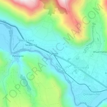 Pucruto topographic map, elevation, terrain