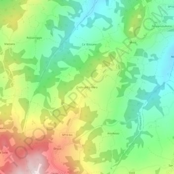 Costa della Mora topographic map, elevation, terrain
