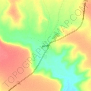Walda topographic map, elevation, terrain