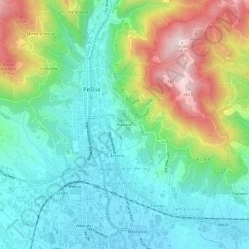 Ricciano topographic map, elevation, terrain