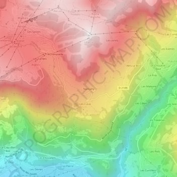 Nantailly topographic map, elevation, terrain
