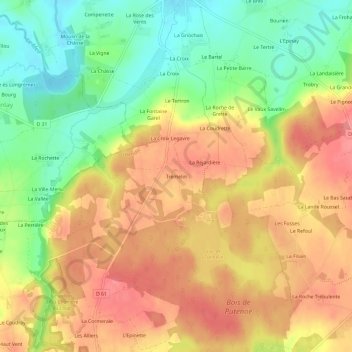 Trémelin topographic map, elevation, terrain