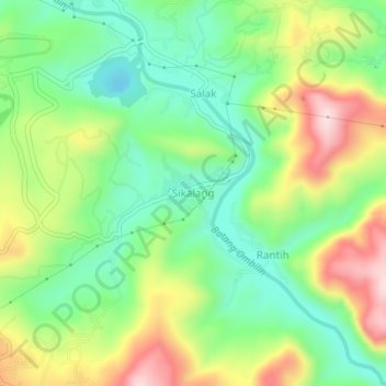 Sikalang topographic map, elevation, terrain