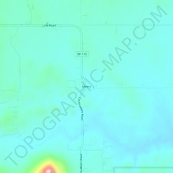 Meers topographic map, elevation, terrain