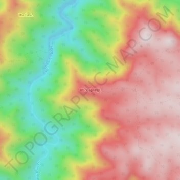Black Springs topographic map, elevation, terrain