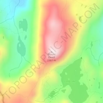 Mount Elwell topographic map, elevation, terrain