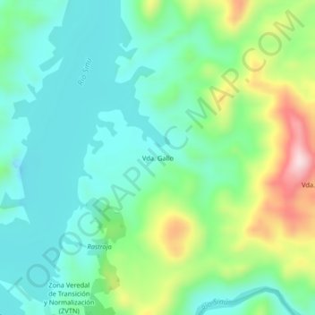Vda. Gallo topographic map, elevation, terrain