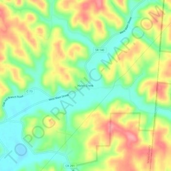 Hales Creek topographic map, elevation, terrain