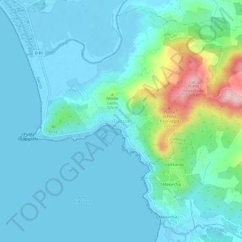 Tiuccia topographic map, elevation, terrain