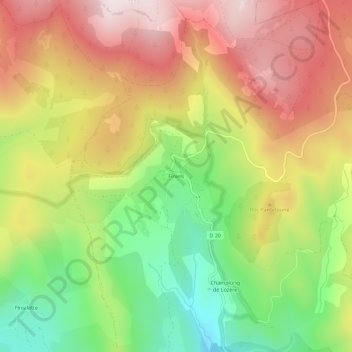 Finiels topographic map, elevation, terrain