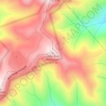 Little Bald Mountain topographic map, elevation, terrain
