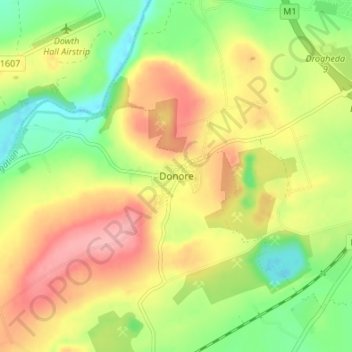 Donore topographic map, elevation, terrain