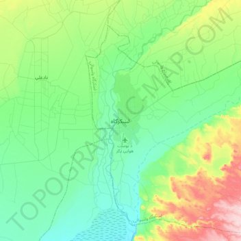 Lashkar Gah topographic map, elevation, terrain