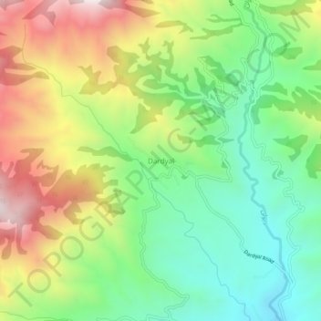 Dardyal topographic map, elevation, terrain