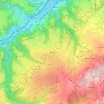 Le Coin topographic map, elevation, terrain