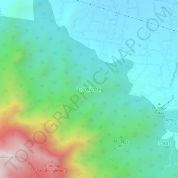 Gerokgak topographic map, elevation, terrain