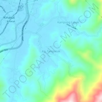 Kg. Tampasak topographic map, elevation, terrain